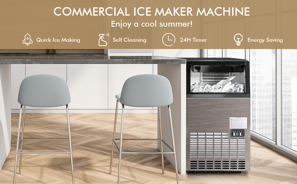 Portable Built-In Stainless Steel Commercial Ice Maker